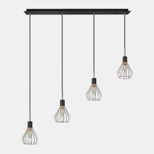 candeeiro de tecto em metal cor de cobre série São Petersburgo 83cm
