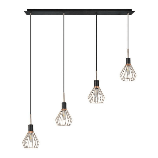 candeeiro de tecto em metal cor de cobre série São Petersburgo 83cm