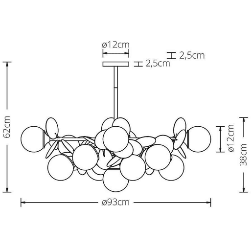 candeeiro de tecto metálico cor branca série akira 93cm