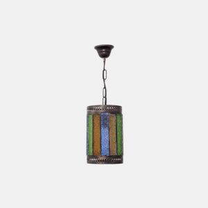 candeeiro de tecto metálico cor castanha série casablanca 18cm