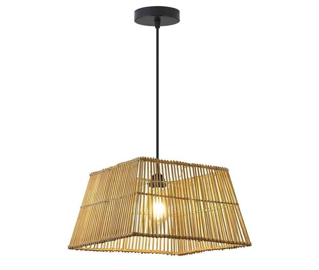 Lampara de techo fibras naturales color beige serie cabanas 40cm