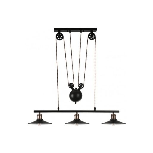 candeeiro de tecto metálico cor preta série triguero 88cm
