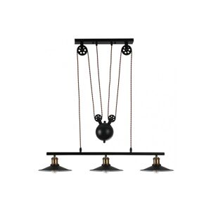 candeeiro de tecto metálico cor preta série triguero 88cm