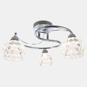 candeeiro de tecto em metal cromado vidro tulipa série 45cm