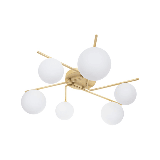 candeeiro de tecto em metal dourado série analu 60cm