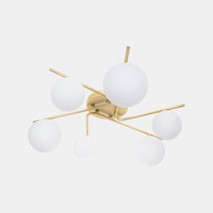 candeeiro de tecto em metal dourado série analu 60cm