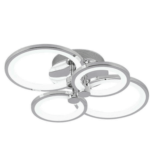 candeeiro de tecto em metal cromado série sydney 55cm