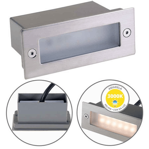 luminária de encastrar para exterior em alumínio niquelado magnus series 11cm