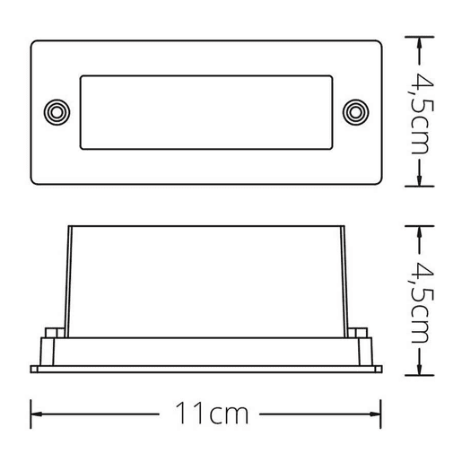 luminária de encastrar para exterior em alumínio niquelado magnus series 11cm