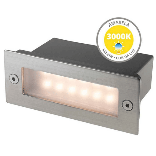luminária de encastrar para exterior em alumínio niquelado magnus series 11cm