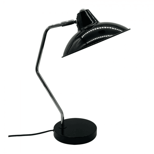 candeeiro flexográfico de metal preto série elian 24cm