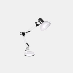 candeeiro flexográfico de metal branco série rutilo 39cm