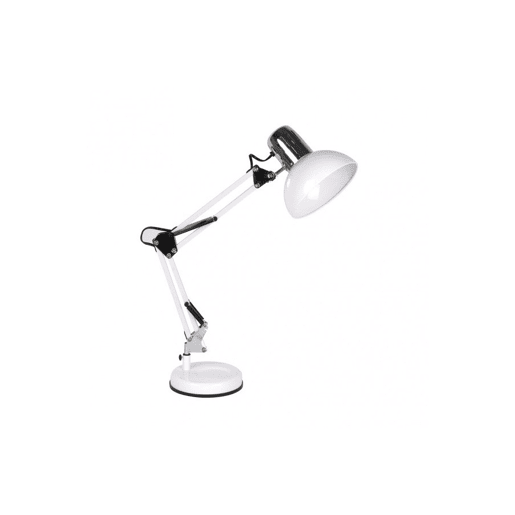 candeeiro flexográfico de metal branco série rutilo 39cm