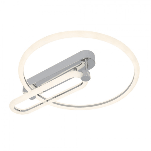 candeeiro de tecto LED em metal cromado série adhara 40cm
