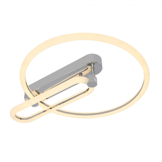 candeeiro de tecto LED em metal cromado série adhara 40cm