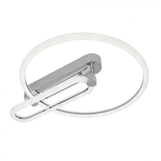candeeiro de tecto LED em metal cromado série adhara 40cm