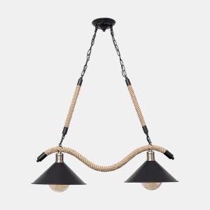 pendente de metal cor preta série corda 82cm