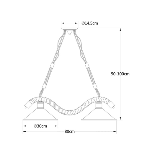 pendente de metal cor preta série corda 82cm