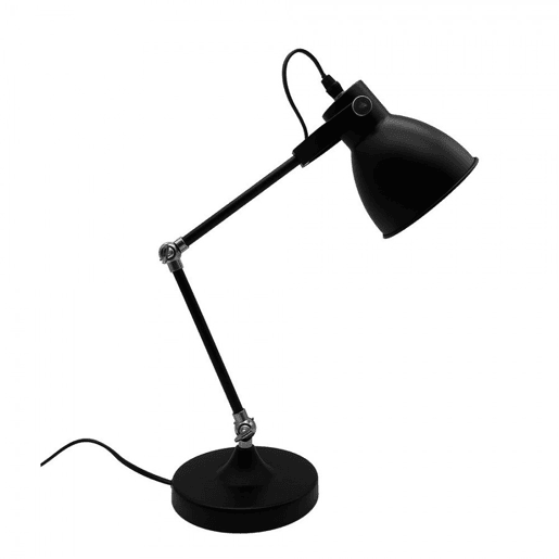 candeeiro flexográfico de metal preto série igor 15cm