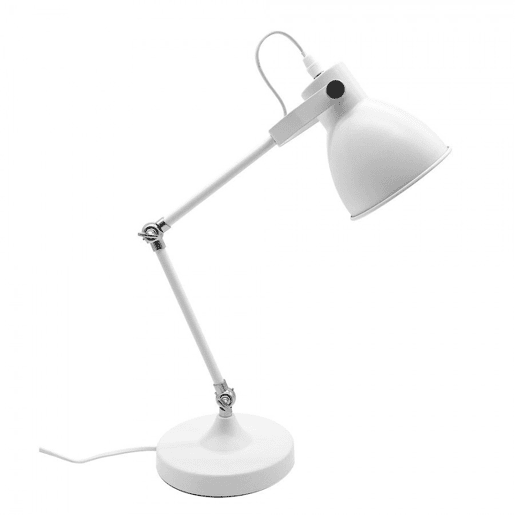 lâmpada flexográfica de metal branco série igor 15cm