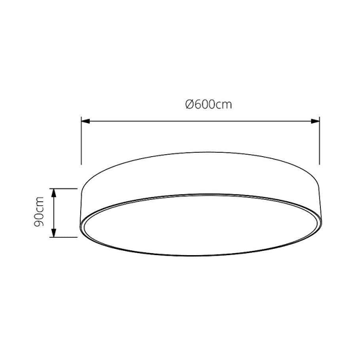 candeeiro de tecto metálico branco bilac série 60cm