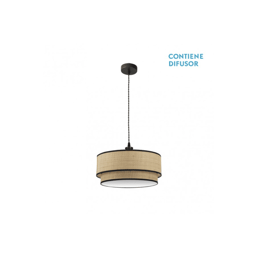 pendente de metal cor preta série roque 50cm