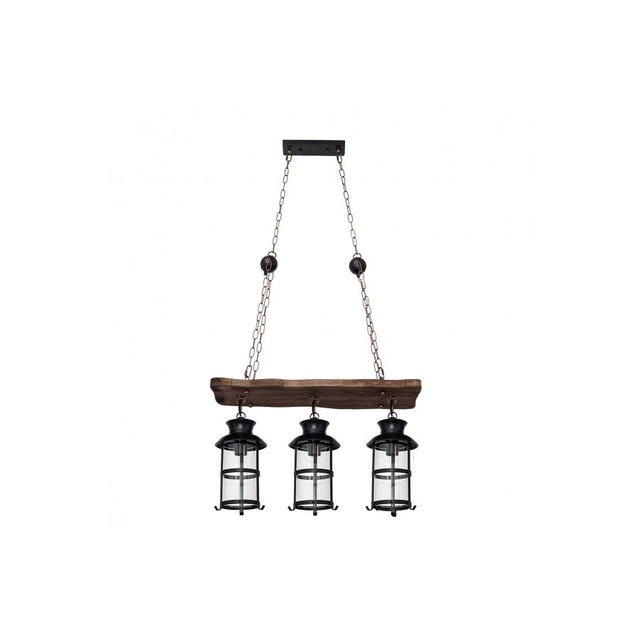 Lampara de techo madera color marron serie cortijo 64cm