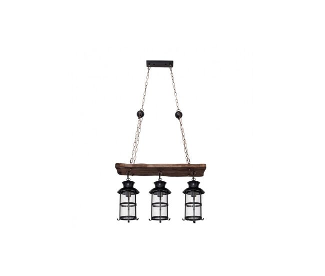 Lampara de techo madera color marron serie cortijo 64cm