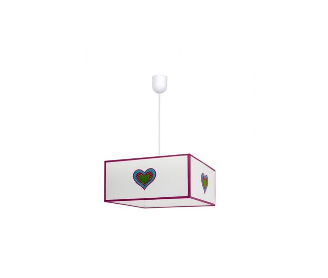 Lampara de techo metal color rosa serie amor 35cm
