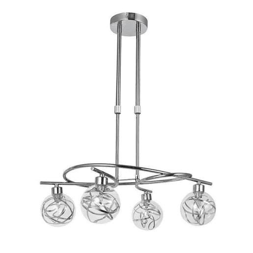 candeeiro de tecto cor metal cromado série varanasi 50cm