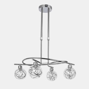 candeeiro de tecto cor metal cromado série varanasi 50cm