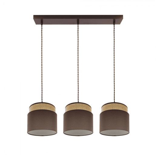 candeeiro de tecto metálico cor castanha série kandy 68cm