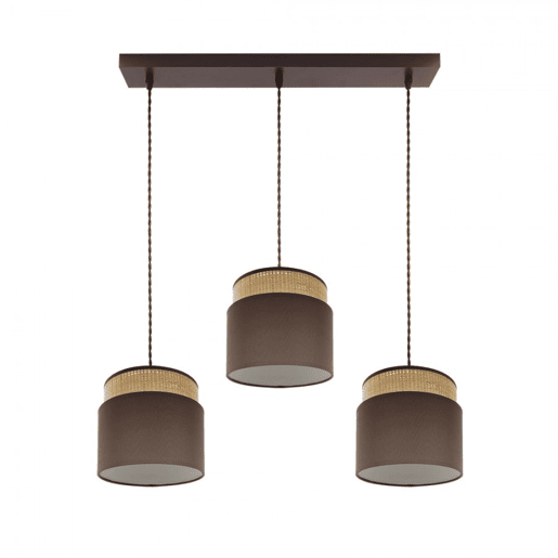 candeeiro de tecto metálico cor castanha série kandy 68cm