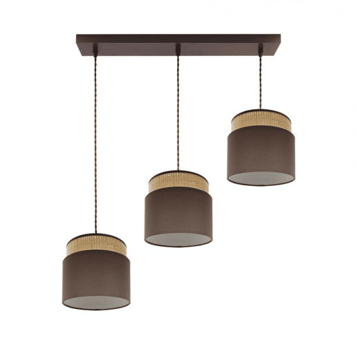 candeeiro de tecto metálico cor castanha série kandy 68cm
