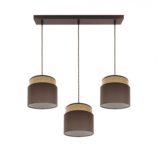 candeeiro de tecto metálico cor castanha série kandy 68cm