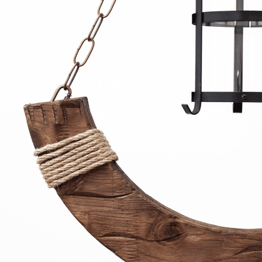 candeeiro de tecto de madeira cor castanha série cortijo 54cm