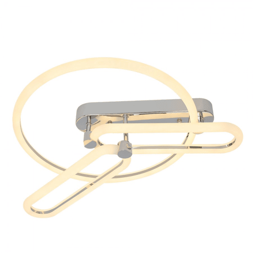 candeeiro de tecto LED em metal cromado série adhara 43cm