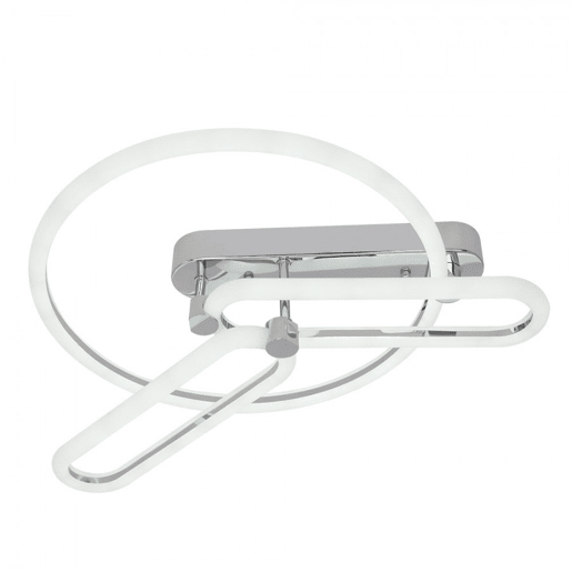 candeeiro de tecto LED em metal cromado série adhara 43cm