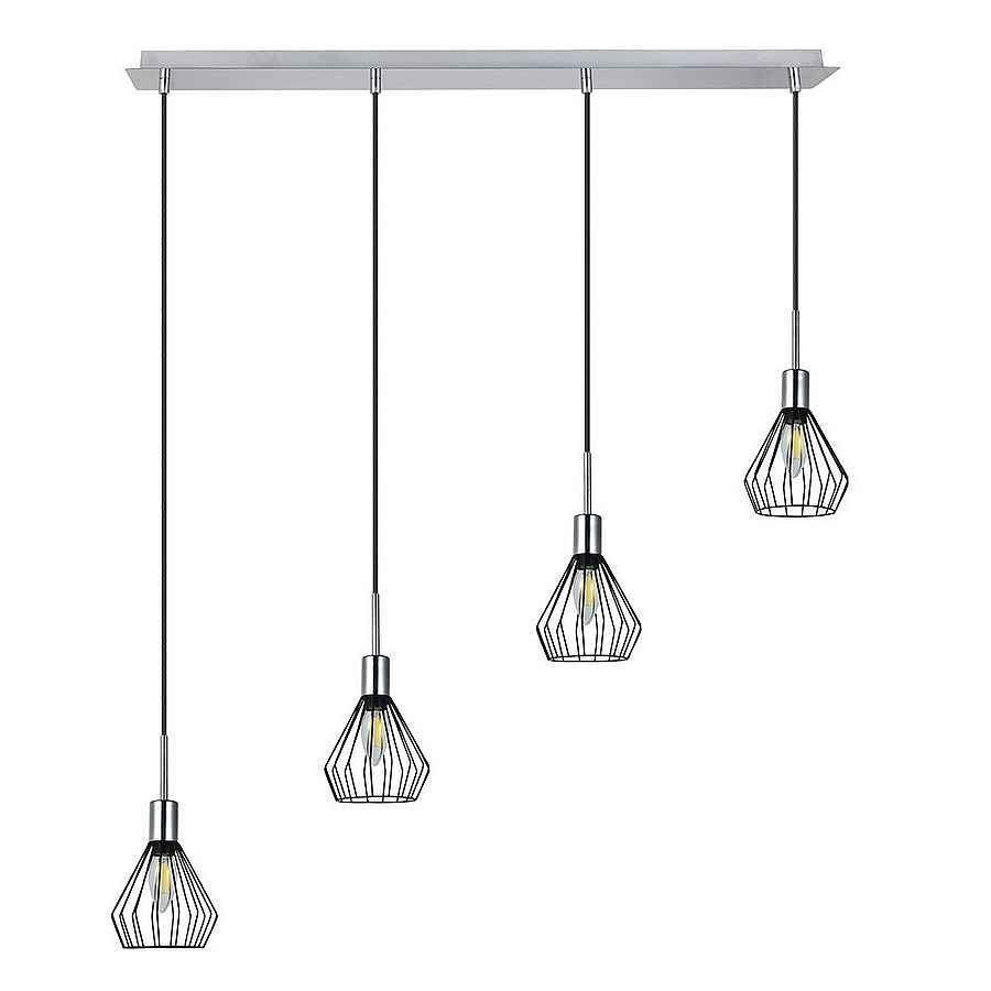 Lampara de techo metal color cromo serie san petersburgo 83cm