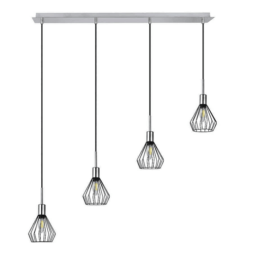 Candeeiro de tecto em metal cromado série São Petersburgo 83cm
