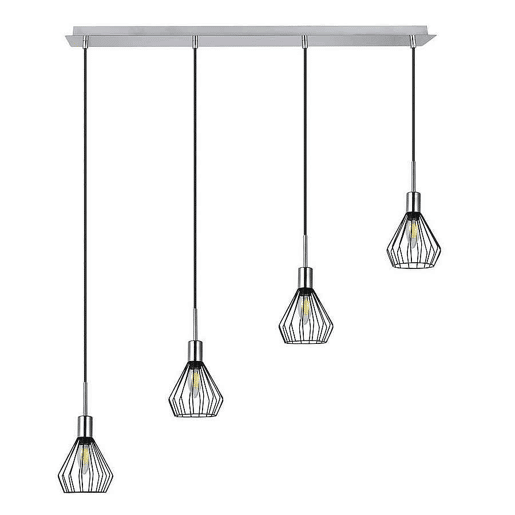 Candeeiro de tecto em metal cromado série São Petersburgo 83cm