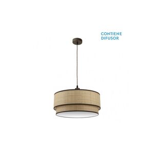 pendente de metal castanho série roque 60cm