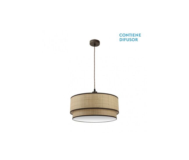 Colgante metal color marron serie roque 60cm