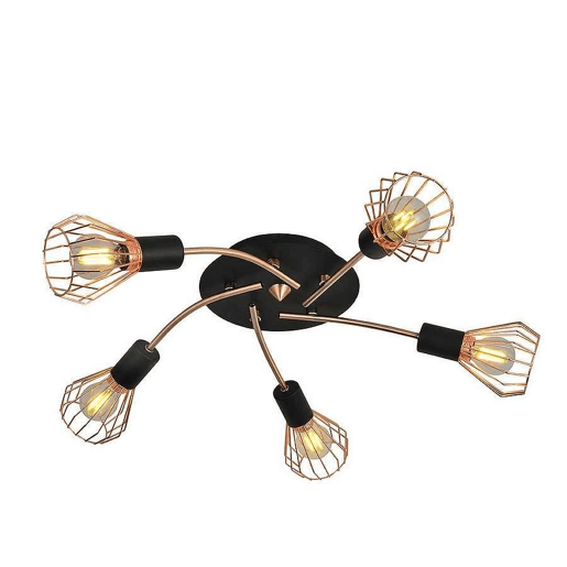 candeeiro de tecto em metal cor de cobre série São Petersburgo 55cm