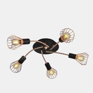 candeeiro de tecto em metal cor de cobre série São Petersburgo 55cm