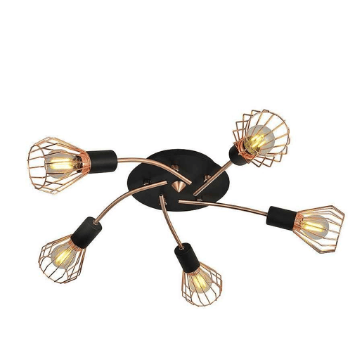 candeeiro de tecto em metal cor de cobre série São Petersburgo 55cm
