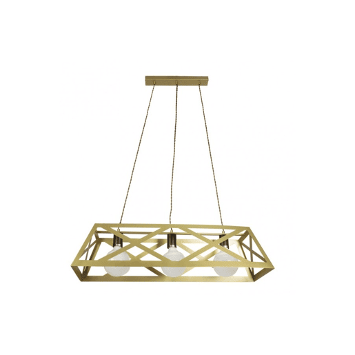 candeeiro de tecto em metal dourado série melli 85cm