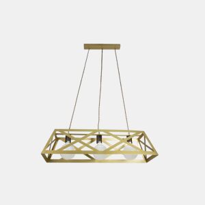 candeeiro de tecto em metal dourado série melli 85cm