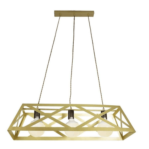 candeeiro de tecto em metal dourado série melli 85cm