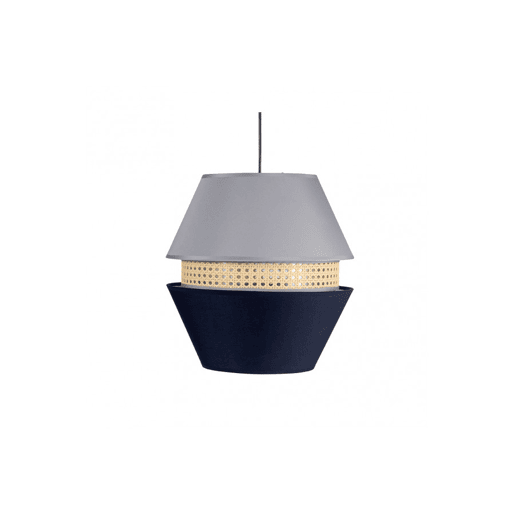 candeeiro de tecto têxtil cor azul série trajano 35cm